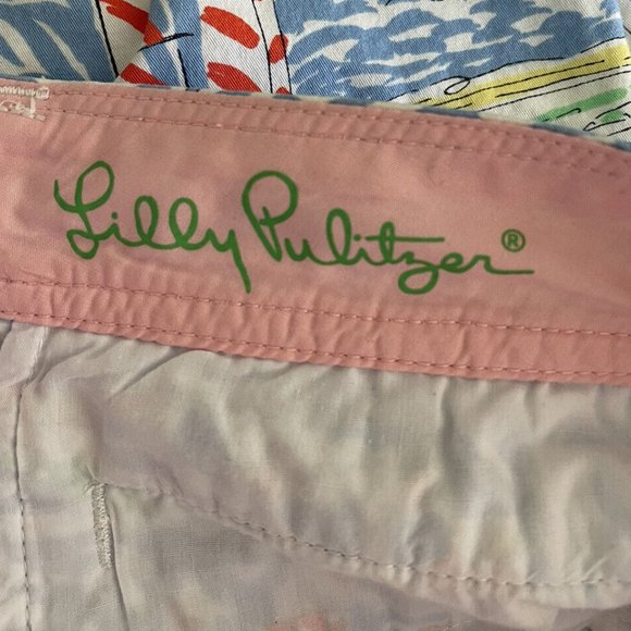Lilly Pulitzer Callahan Get Nauti Sailboat Print Shorts Beach Nautical - Picture 3 of 6